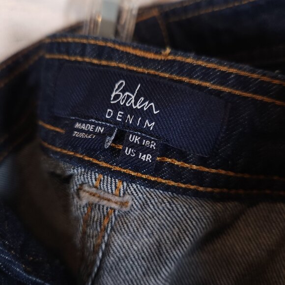 Boden Denim Gowrie Blue Jeans Womens Size 14R Elastic Hems Pockets - Picture 11 of 15